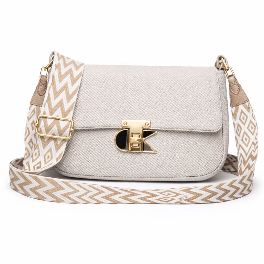  Ivory Textured Crossbody Bag (Off White)